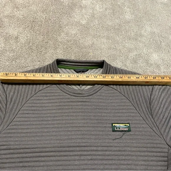 L.L. Bean Gray Ribbed Crewneck with Green Trim - Picture 11 of 16